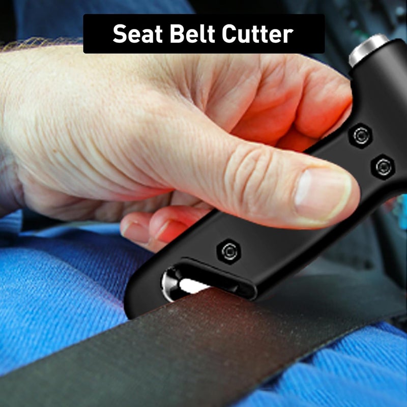 SZEOF Safety Hammer Cute with Window Breaker and Seat Belt Cutter,Car Emergency Escape Hammer,Escape Tool,Black,2PCS - Image 4
